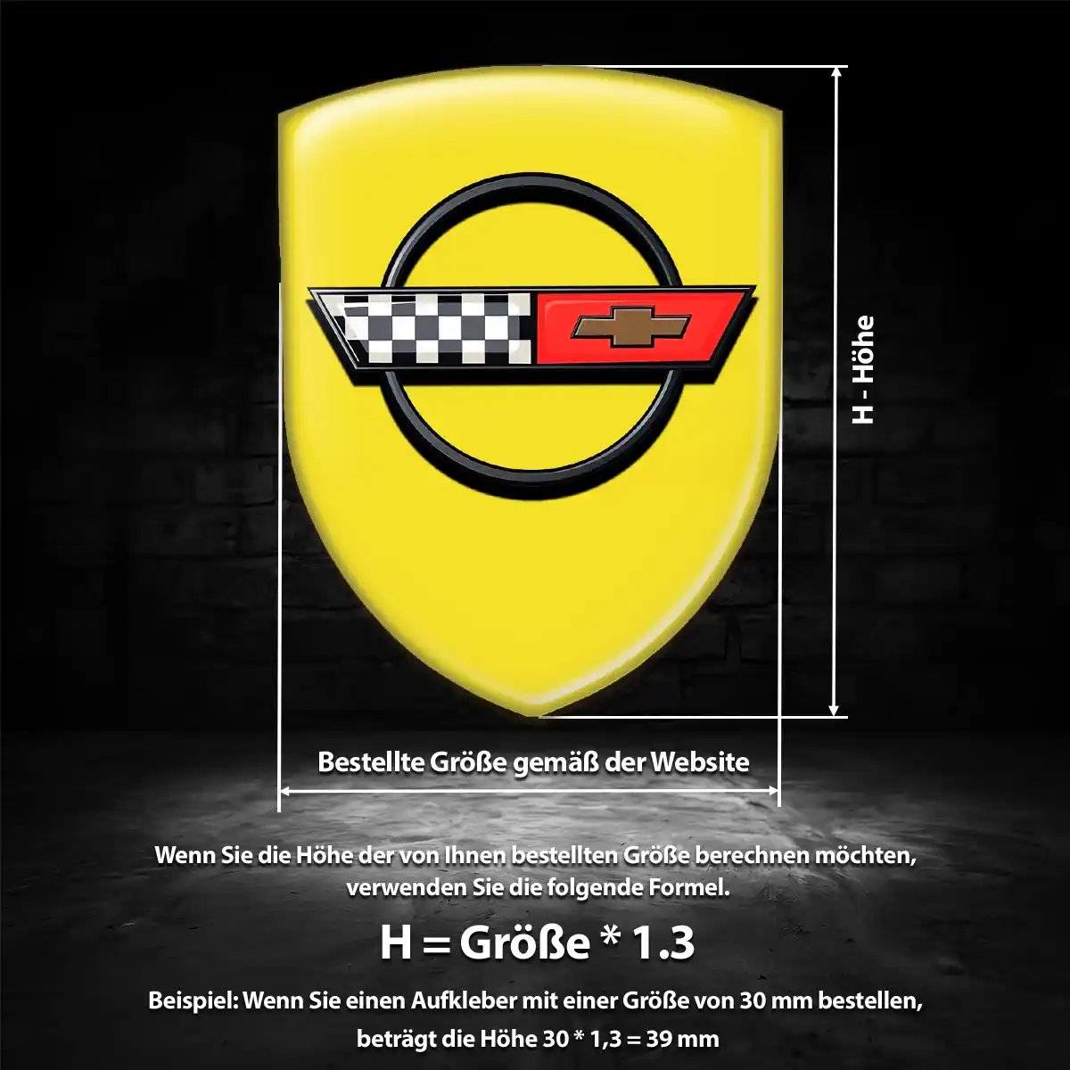Chevrolet Corvette Aufkleber 3D Gel Silikon Luxus-Edition
