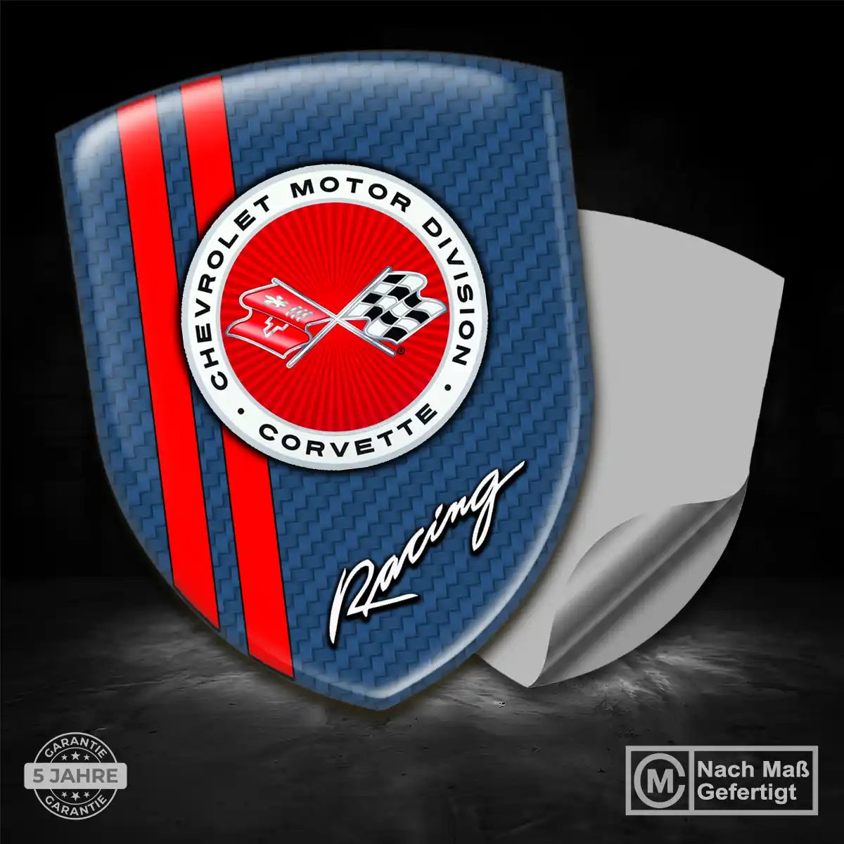 Chevrolet Corvette Aufkleber 3D Gel Silikon Premium-Edition