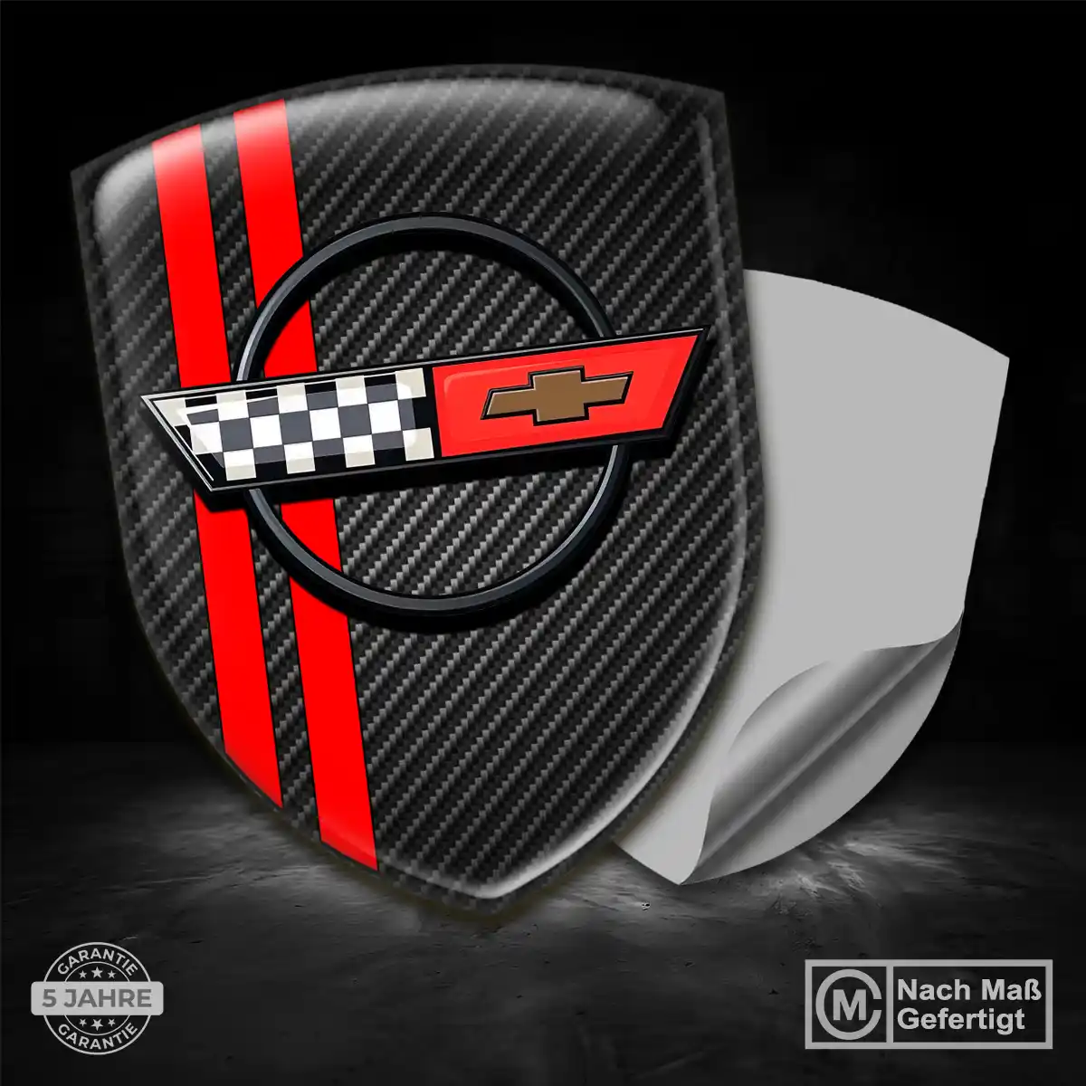 Chevrolet Corvette Aufkleber 3D Gel Silikon Premiumqualität