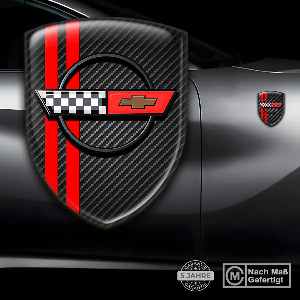 Chevrolet Corvette Aufkleber 3D Gel Silikon Premiumqualität