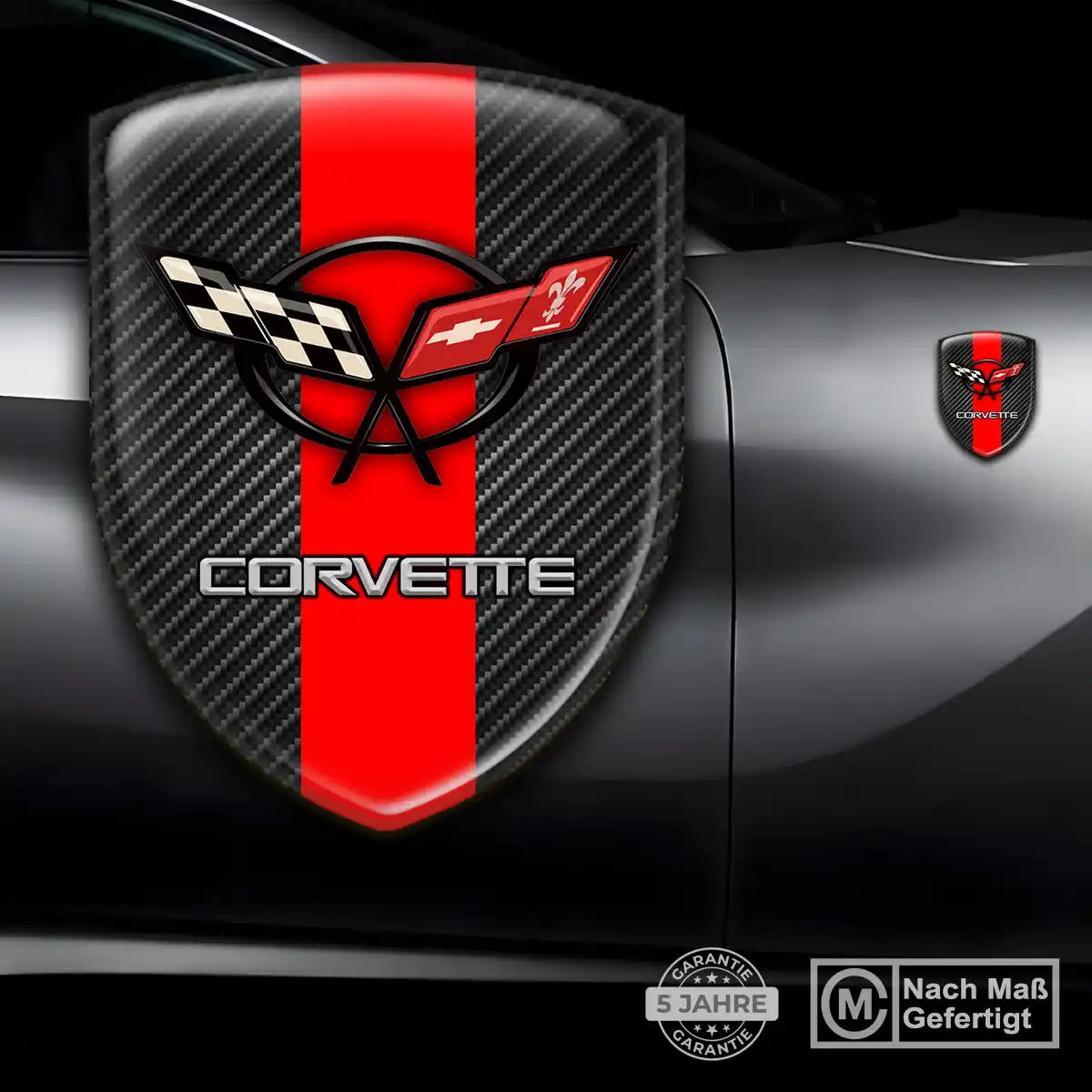 Chevrolet Corvette Aufkleber 3D Gel Wappen Auto Limitierte Auflage