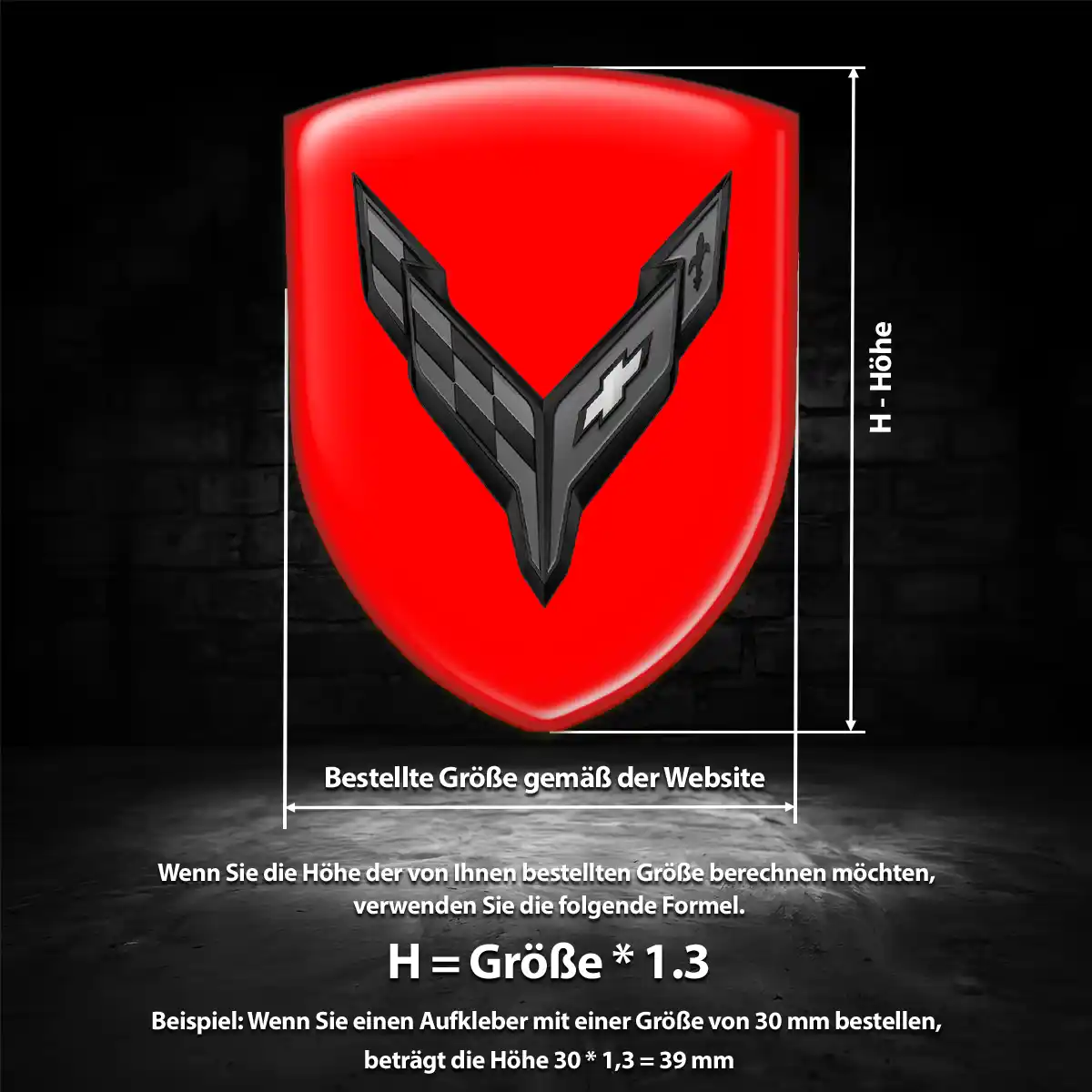 Chevrolet Corvette Aufkleber 3D Gel Wappen Auto Premium-Edition