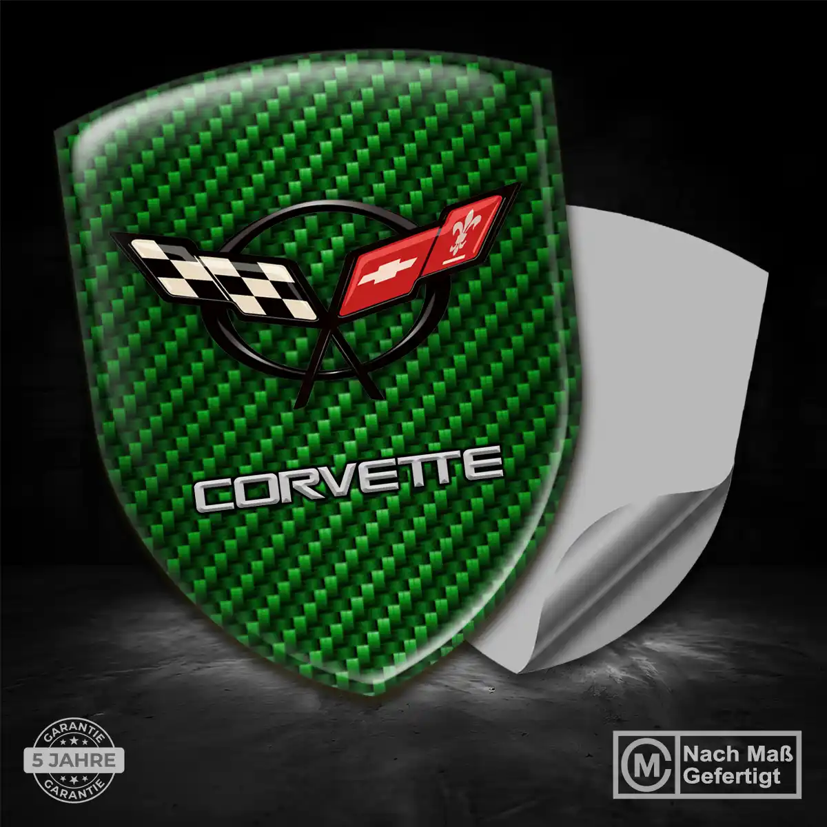 Chevrolet Corvette Aufkleber 3D Gel Wappen Auto Premiumqualität