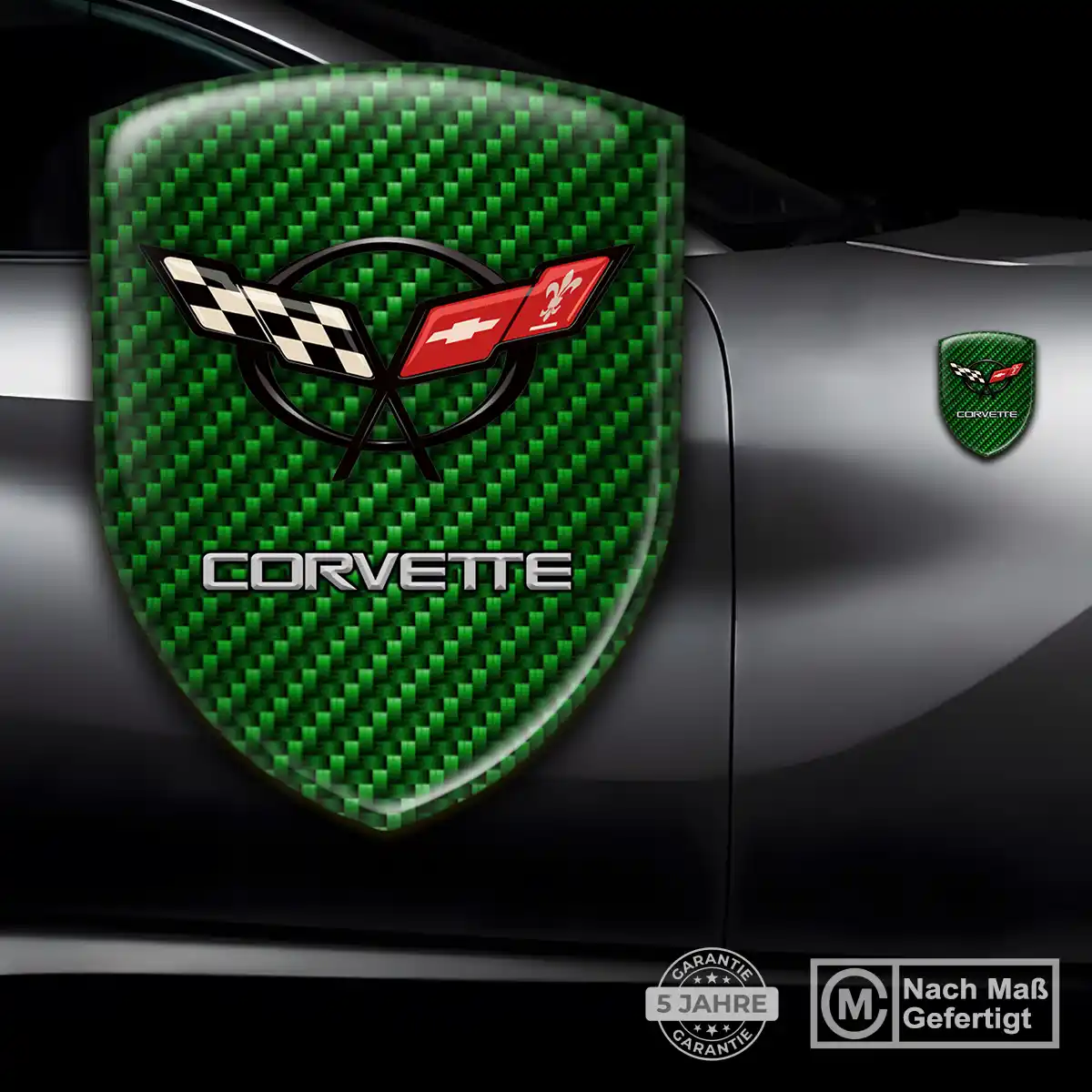 Chevrolet Corvette Aufkleber 3D Gel Wappen Auto Premiumqualität