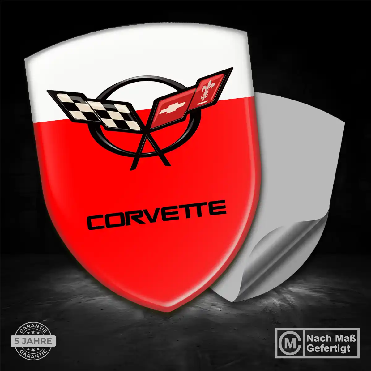 Chevrolet Corvette Aufkleber 3D Gel Wappen Premium-Edition