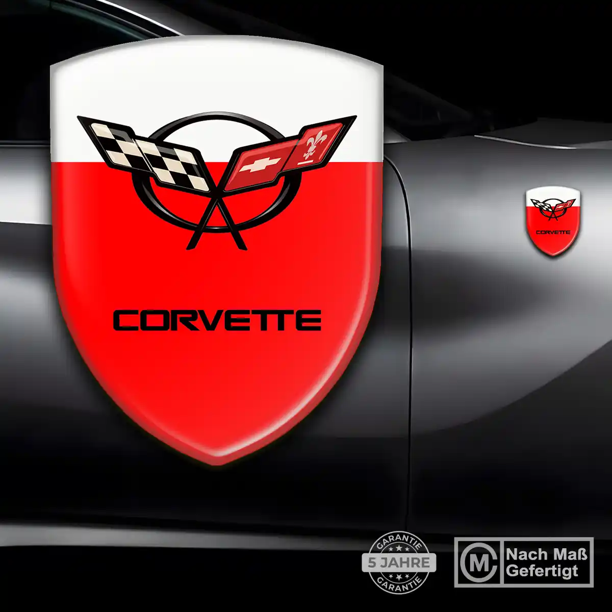 Chevrolet Corvette Aufkleber 3D Gel Wappen Premium-Edition