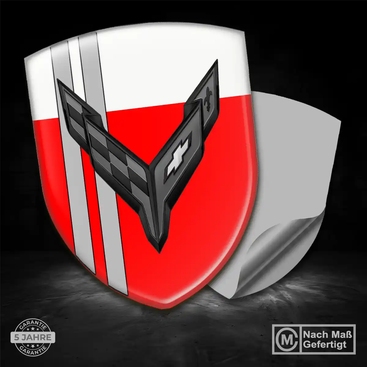 Chevrolet Corvette Aufkleber 3D Gel Wappen Premiumqualität