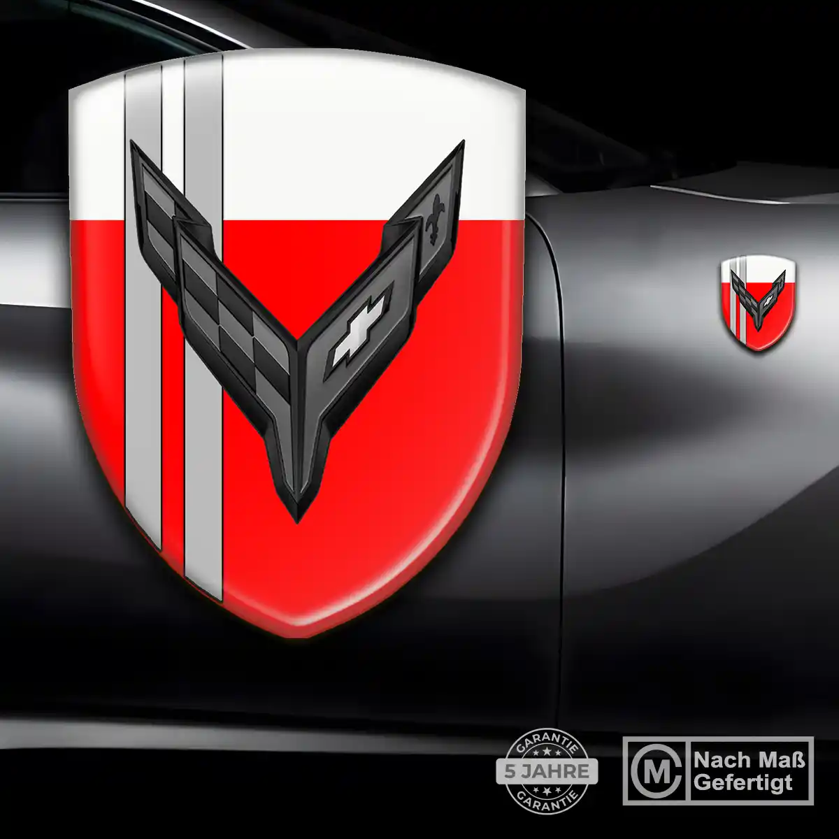 Chevrolet Corvette Aufkleber 3D Gel Wappen Premiumqualität