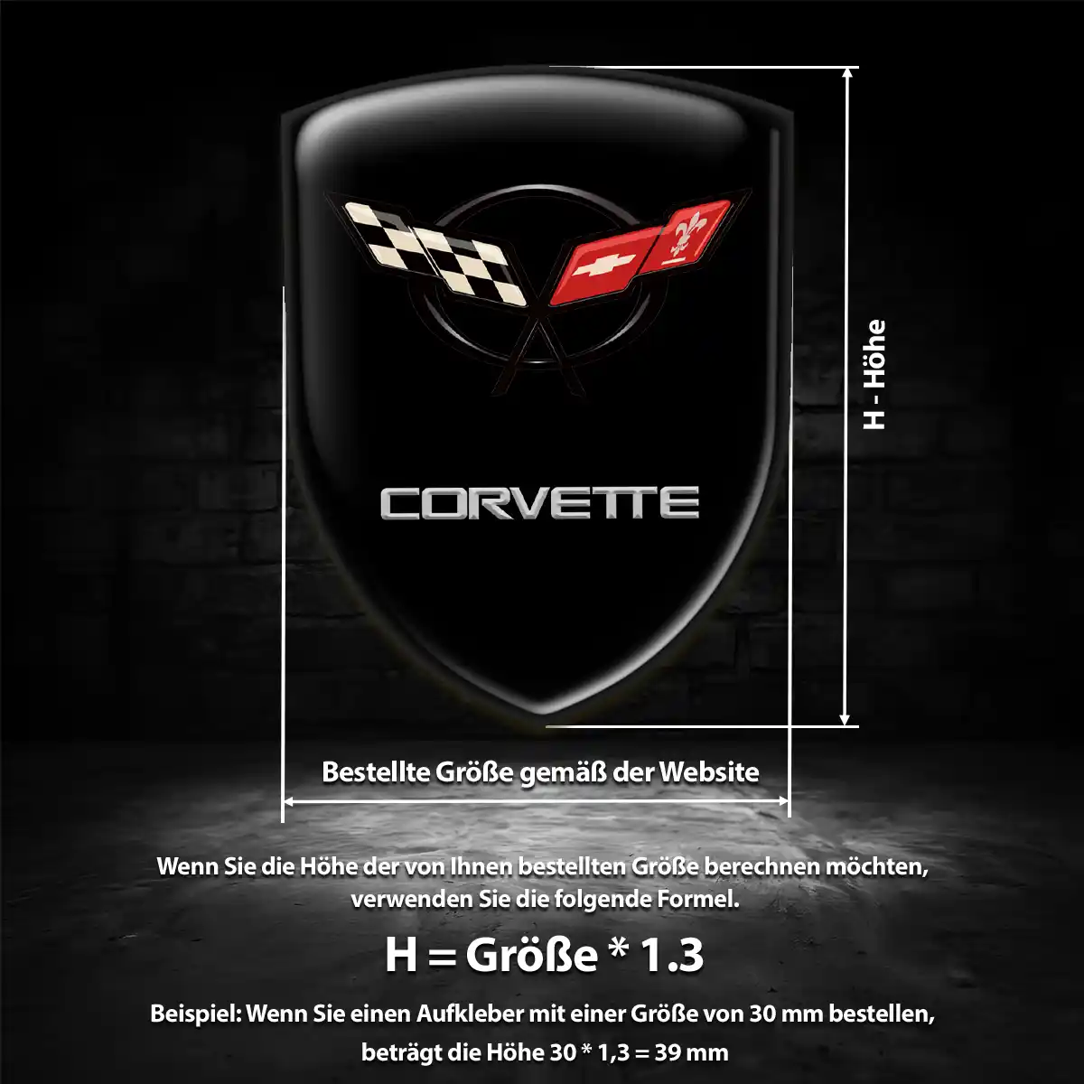 Chevrolet Corvette Aufkleber Emblem Auto Limitierte Auflage