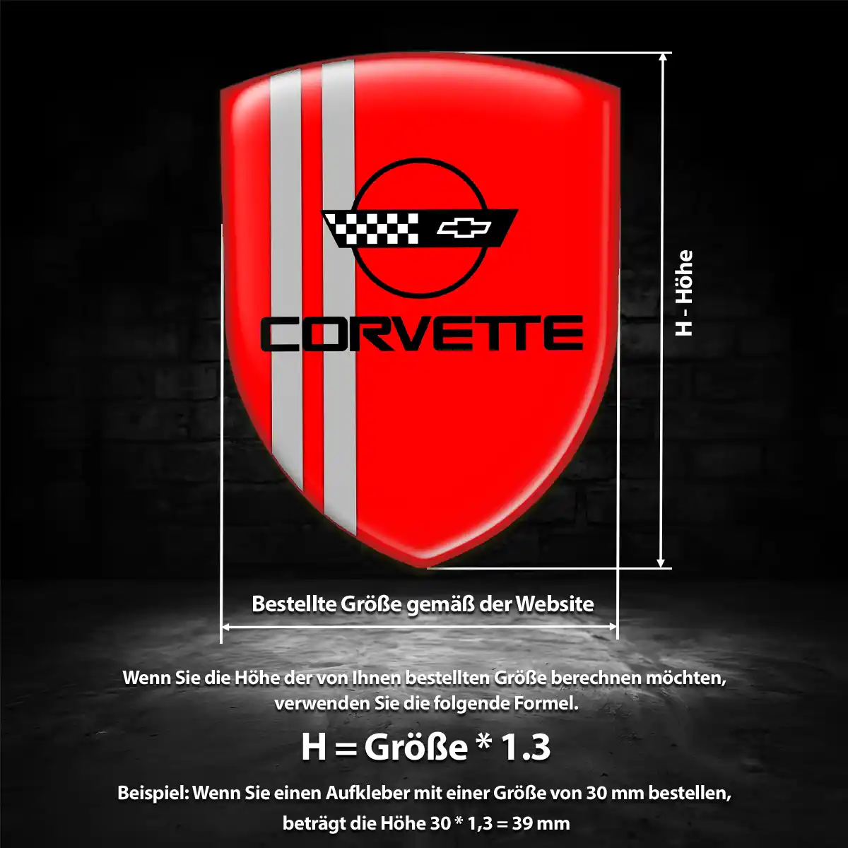 Chevrolet Corvette Aufkleber Emblem Auto Premium-Edition