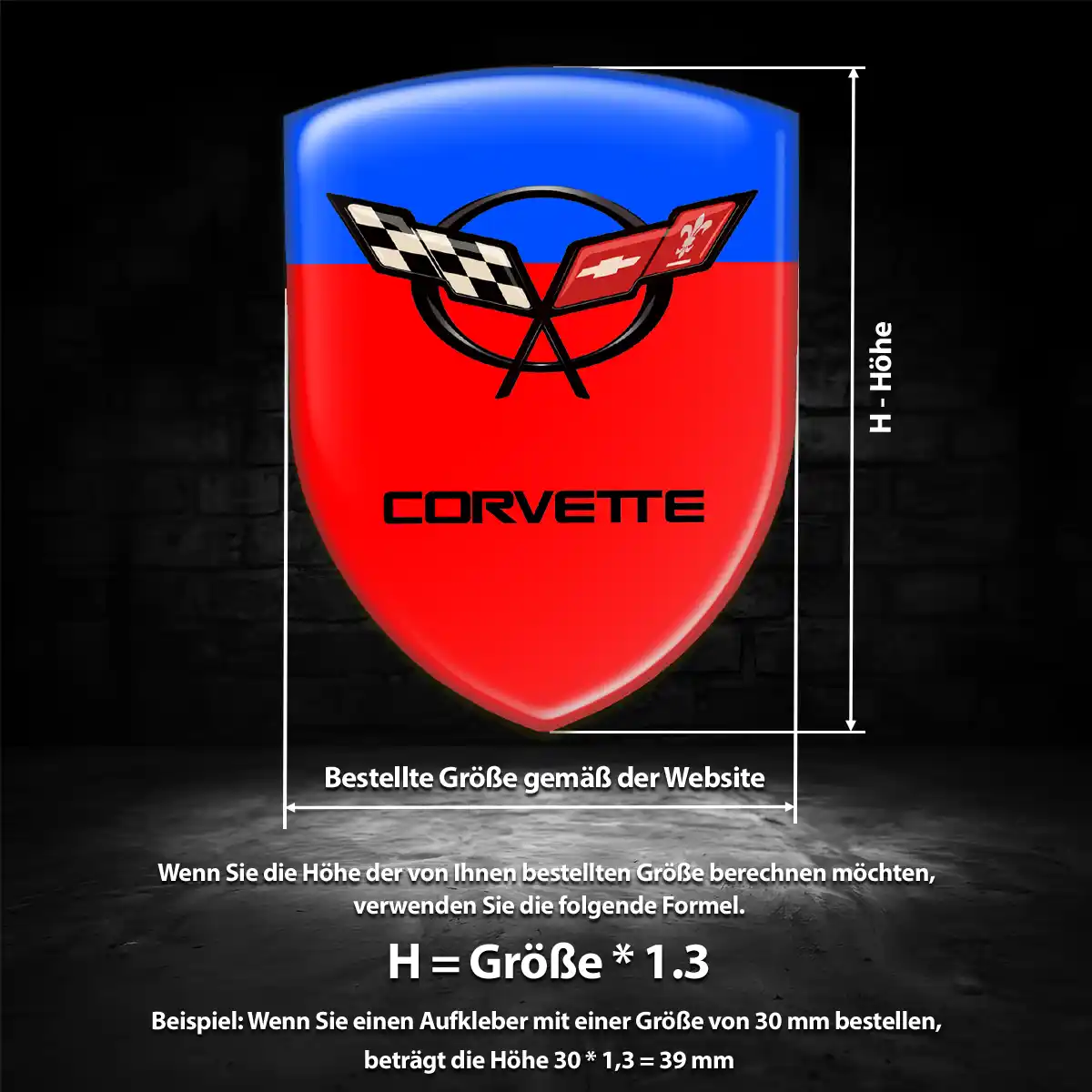 Chevrolet Corvette Aufkleber Emblem Auto Premiumqualität