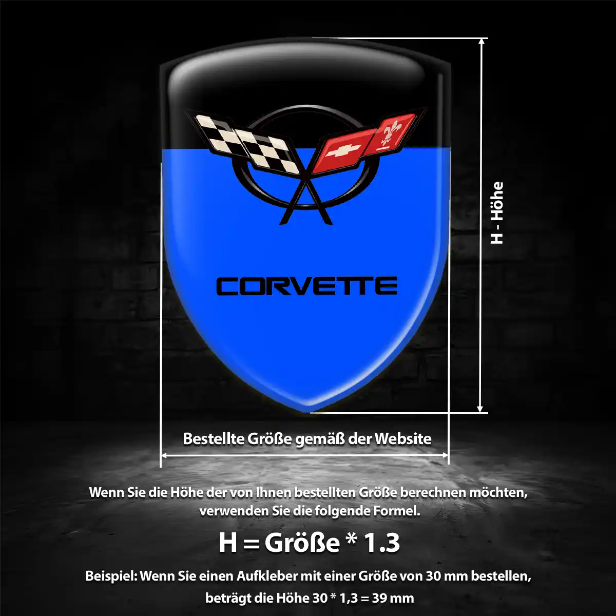 Chevrolet Corvette Aufkleber Emblem Premium-Edition
