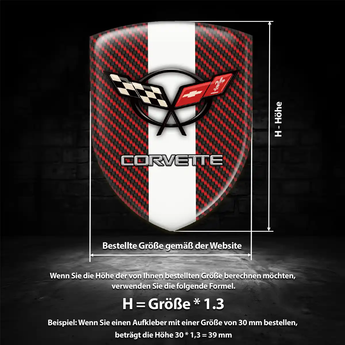 Chevrolet Corvette Aufkleber Emblem Premiumqualität