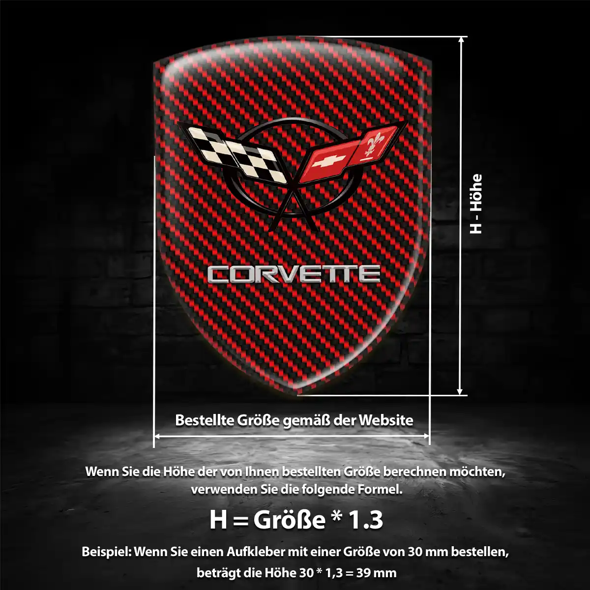 Chevrolet Corvette Aufkleber Emblem Wappen Auto Limitierte Auflage