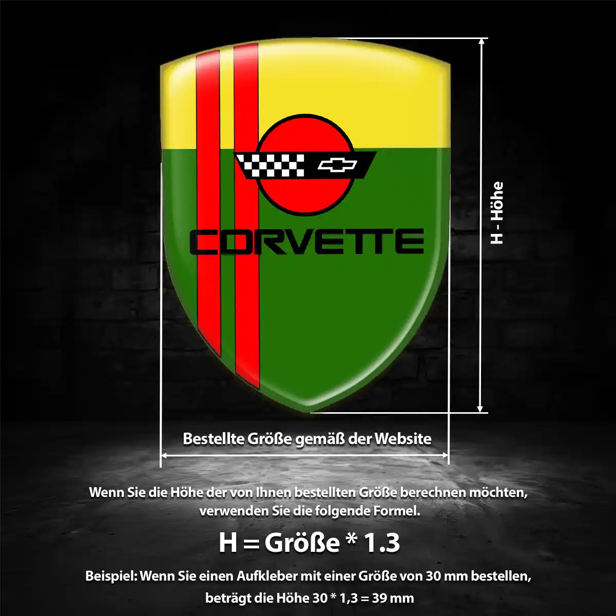Chevrolet Corvette Aufkleber Emblem Wappen Limitierte Auflage