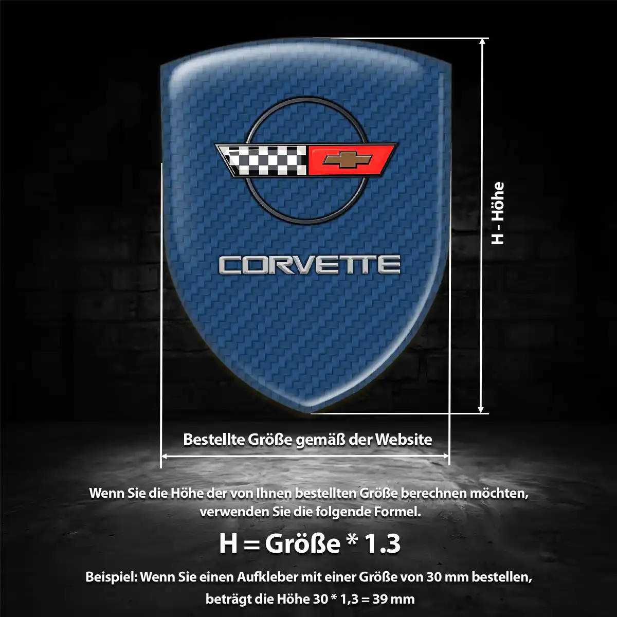 Chevrolet Corvette Aufkleber Emblem Wappen Premium-Edition