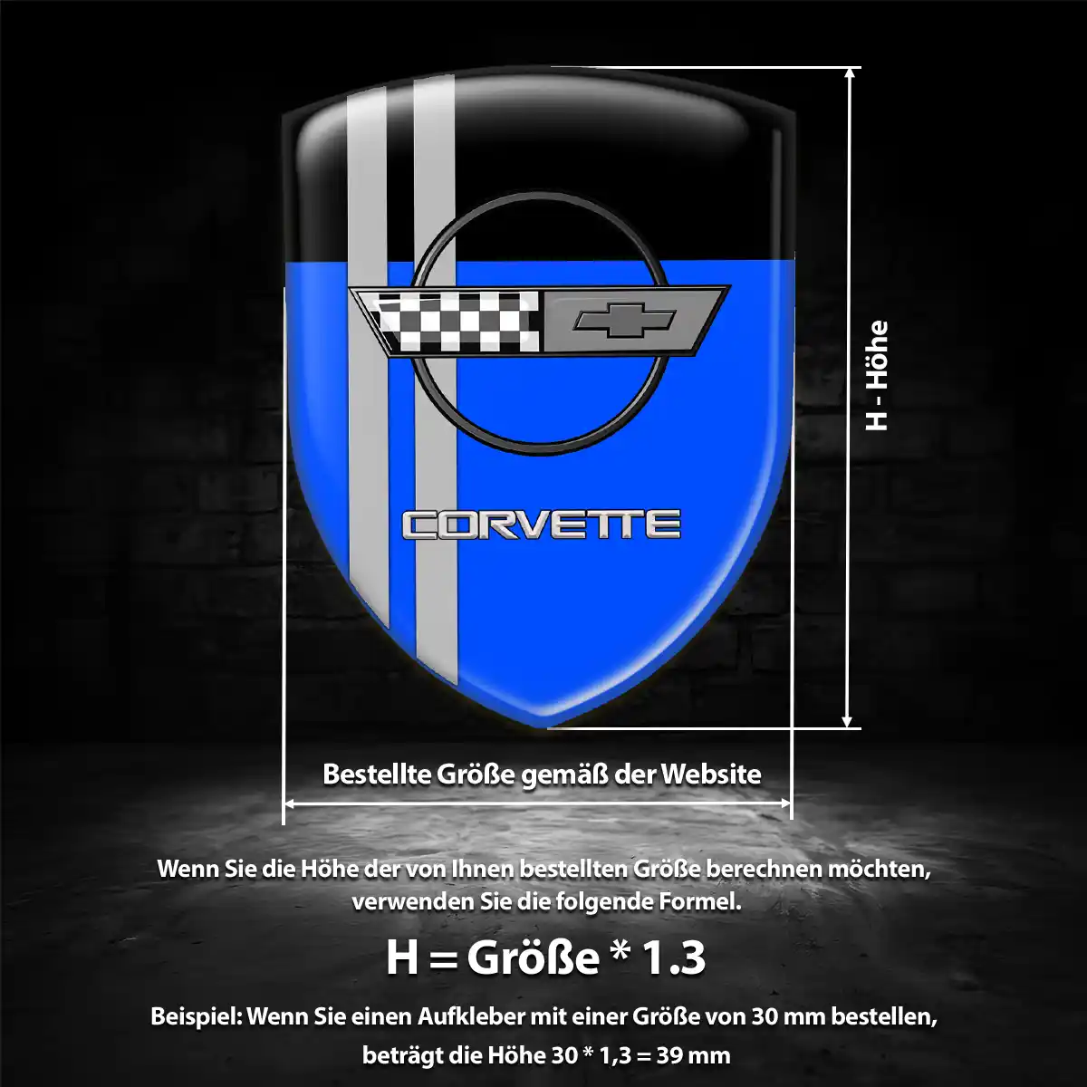 Chevrolet Corvette Aufkleber Embleme Silikon Auto Premiumqualität