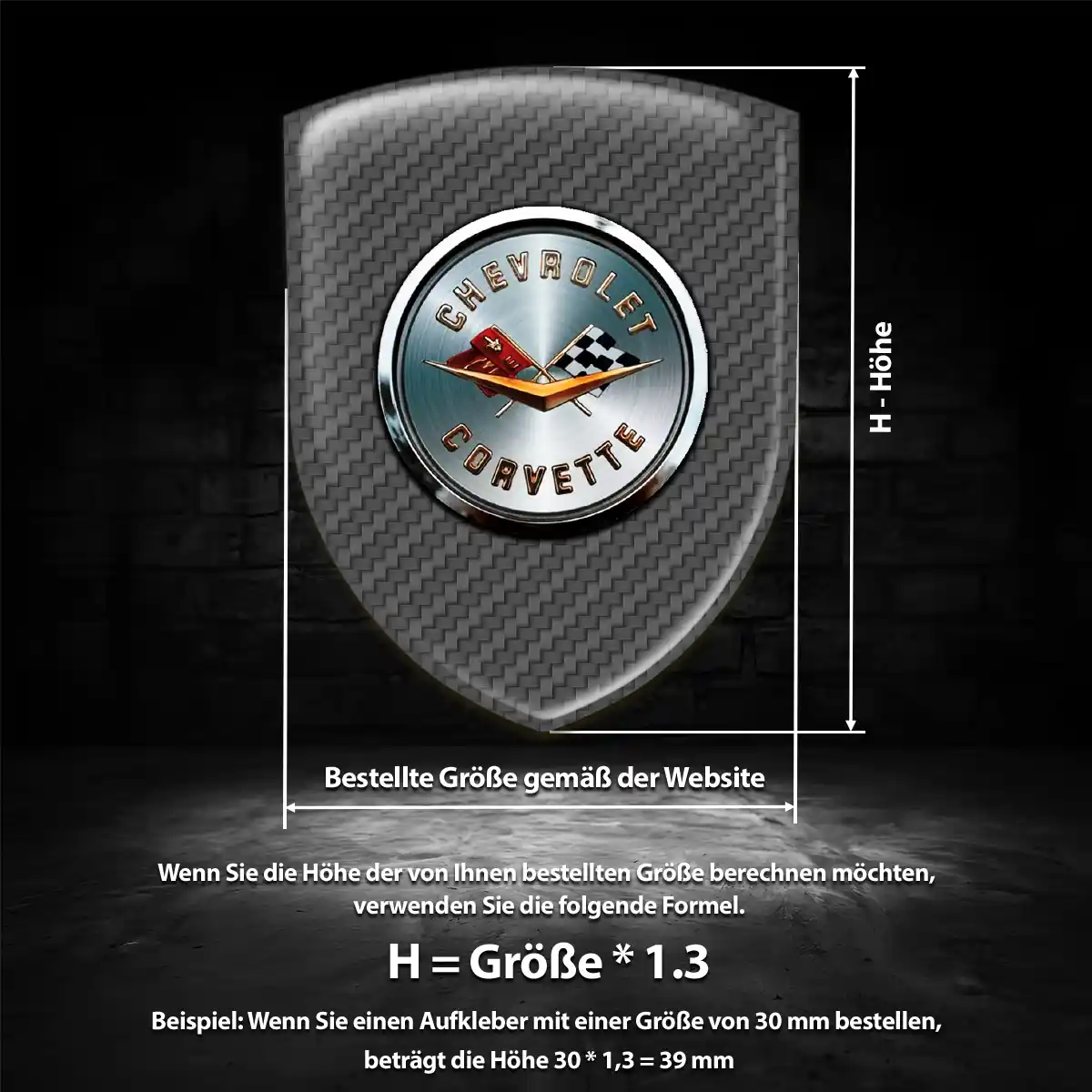 Chevrolet Corvette Aufkleber Embleme Silikon Limitierte Auflage