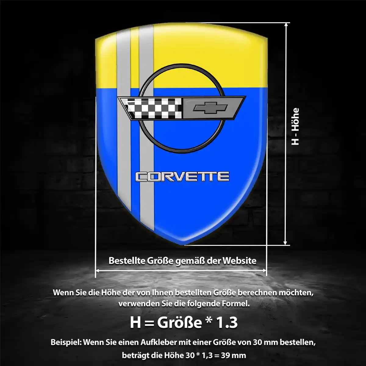Chevrolet Corvette Aufkleber Embleme Silikon Luxus-Edition