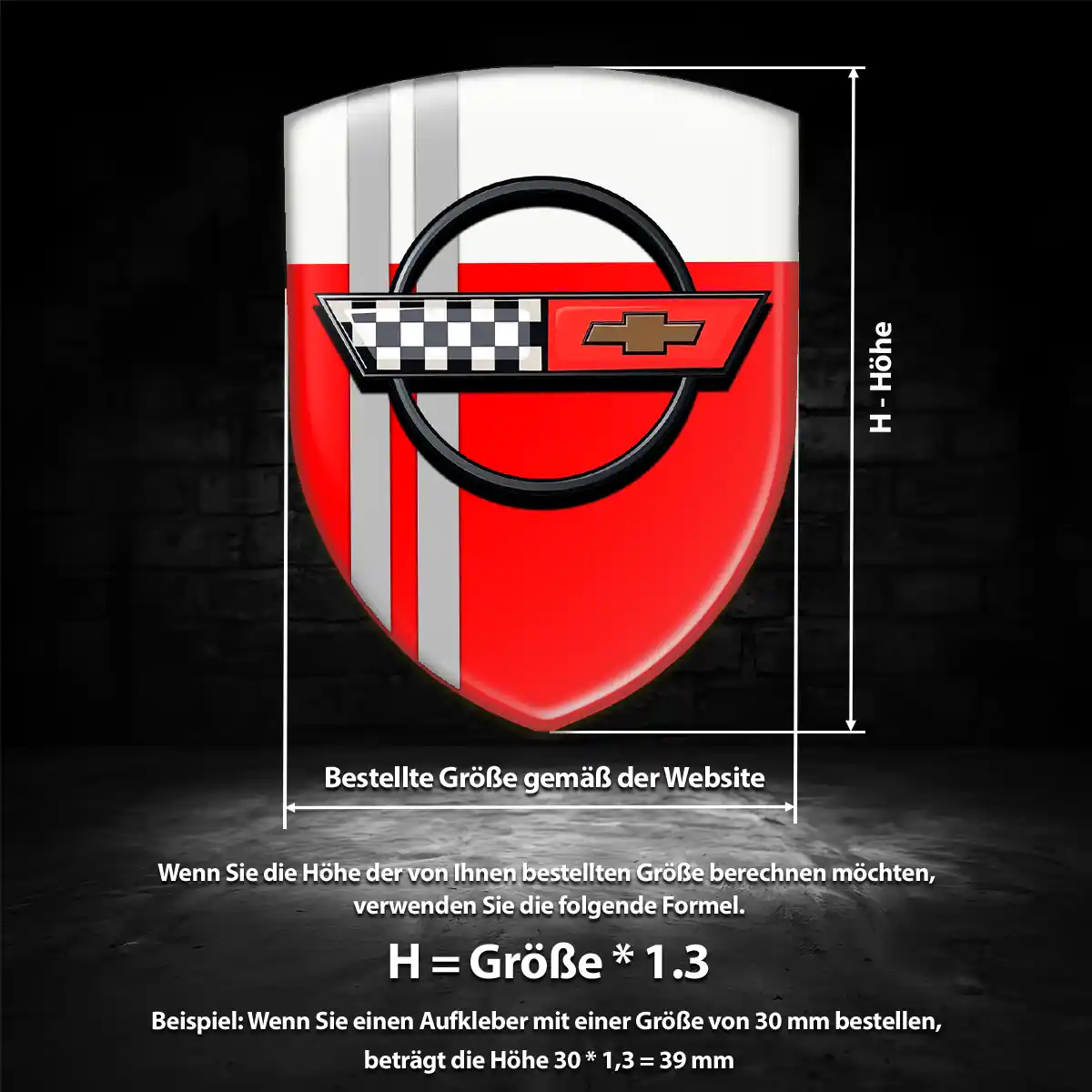 Chevrolet Corvette Aufkleber Embleme Silikon Premiumqualität