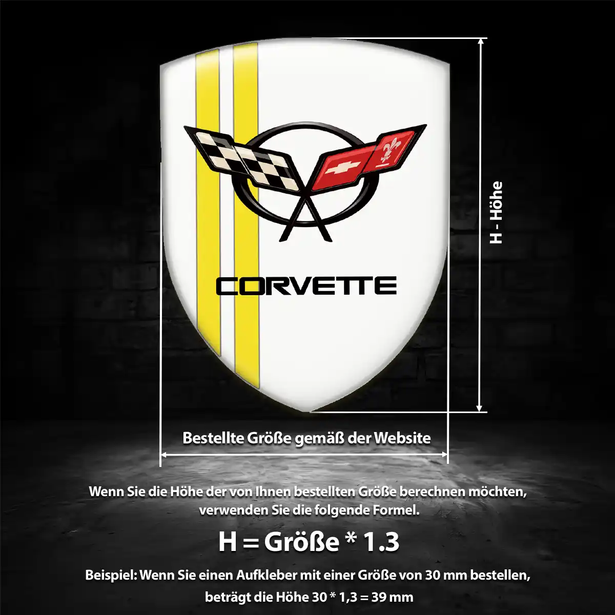 Chevrolet Corvette Aufkleber Silikon Embleme Auto Limitierte Auflage