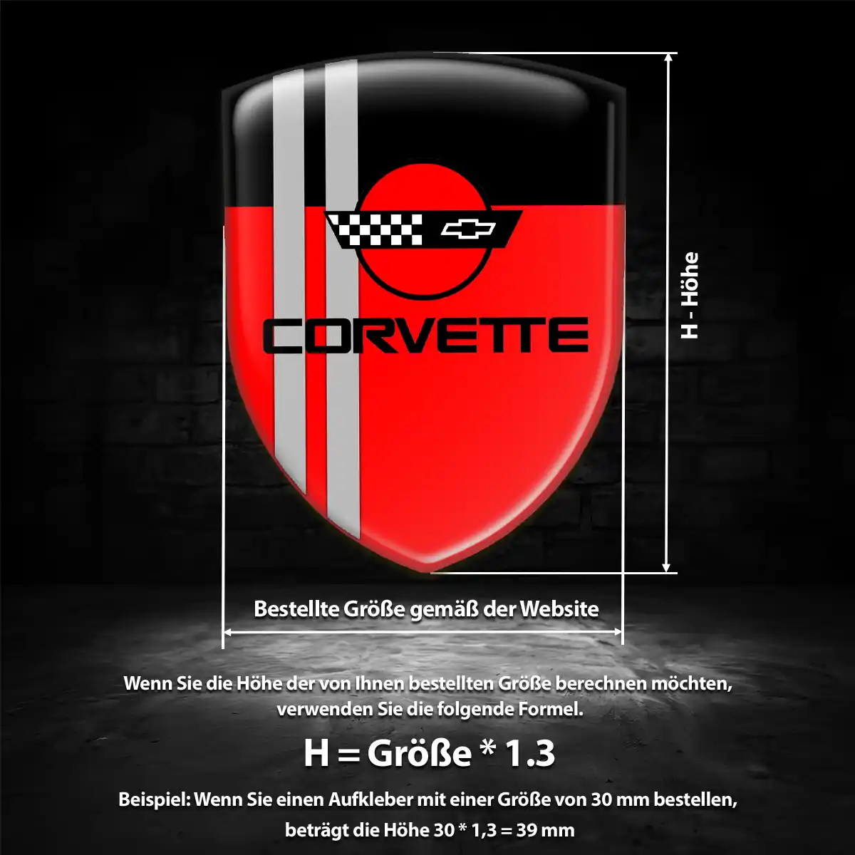Chevrolet Corvette Aufkleber Silikon Embleme Auto Premium-Edition