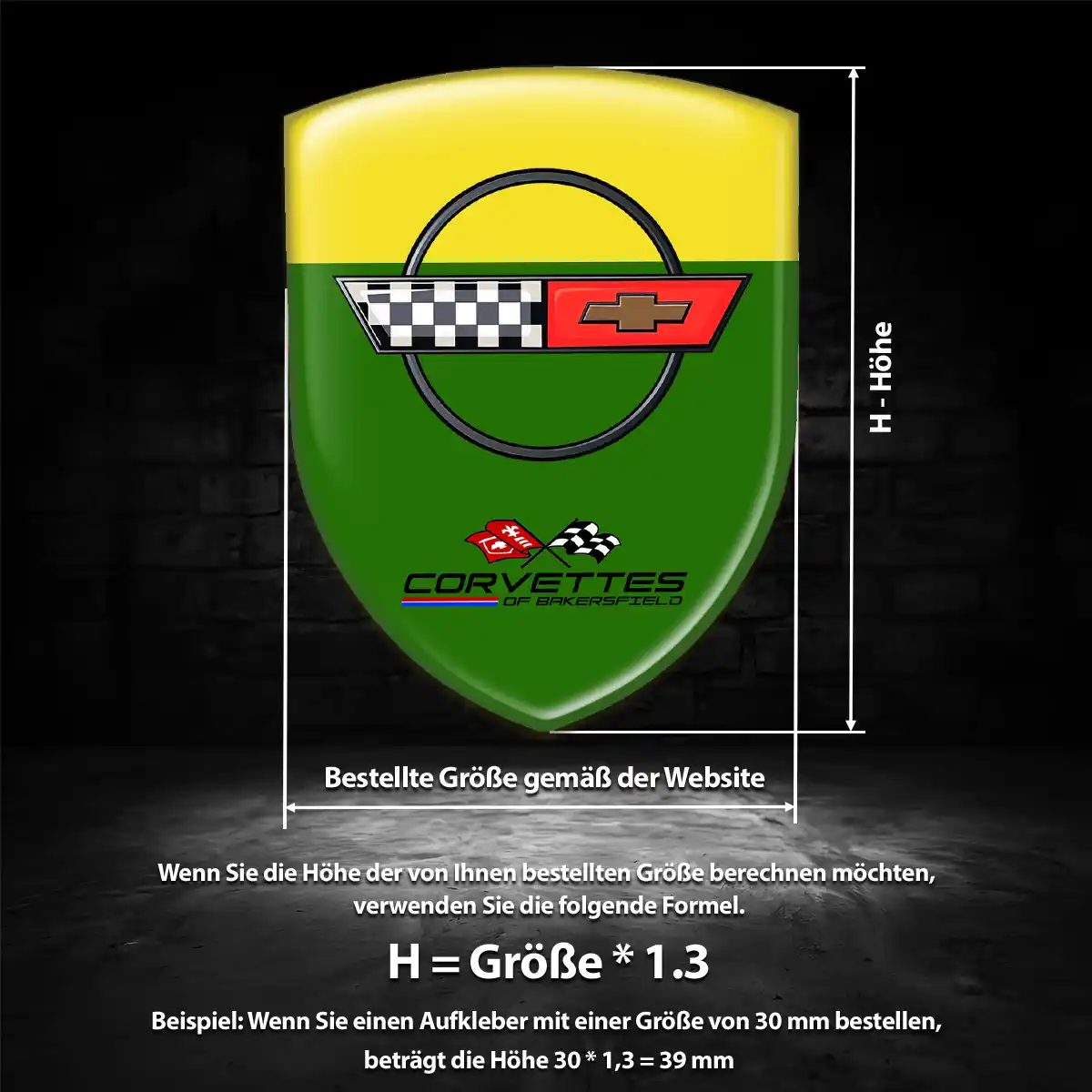 Chevrolet Corvette Aufkleber Wappen Auto Limitierte Auflage