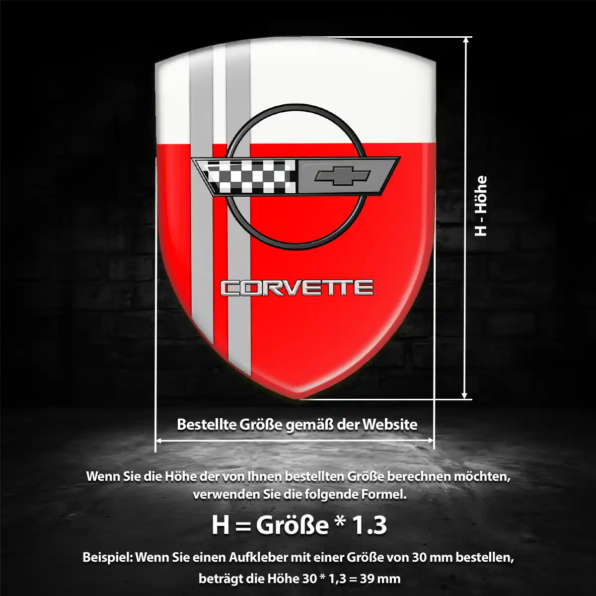 Chevrolet Corvette Aufkleber Wappen Emblem Auto Limitierte Auflage