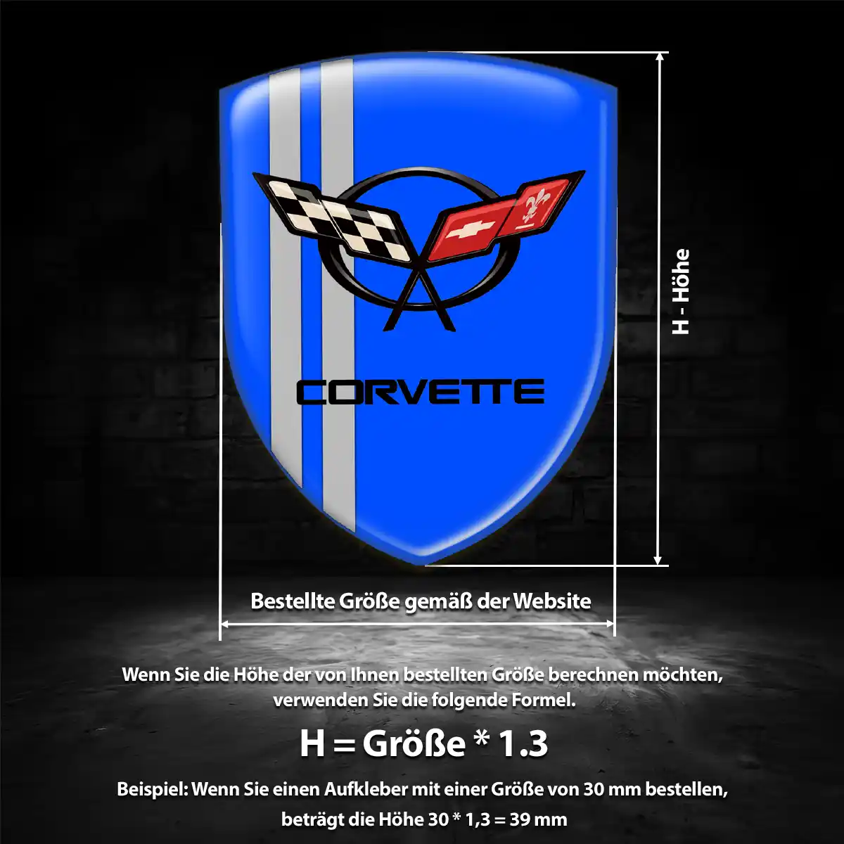 Chevrolet Corvette Aufkleber Wappen Emblem Auto Premiumqualität