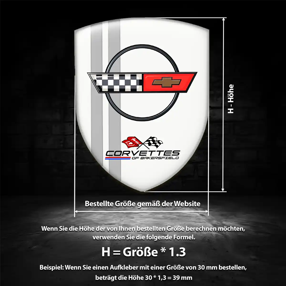 Chevrolet Corvette Aufkleber Wappen Emblem Limitierte Auflage