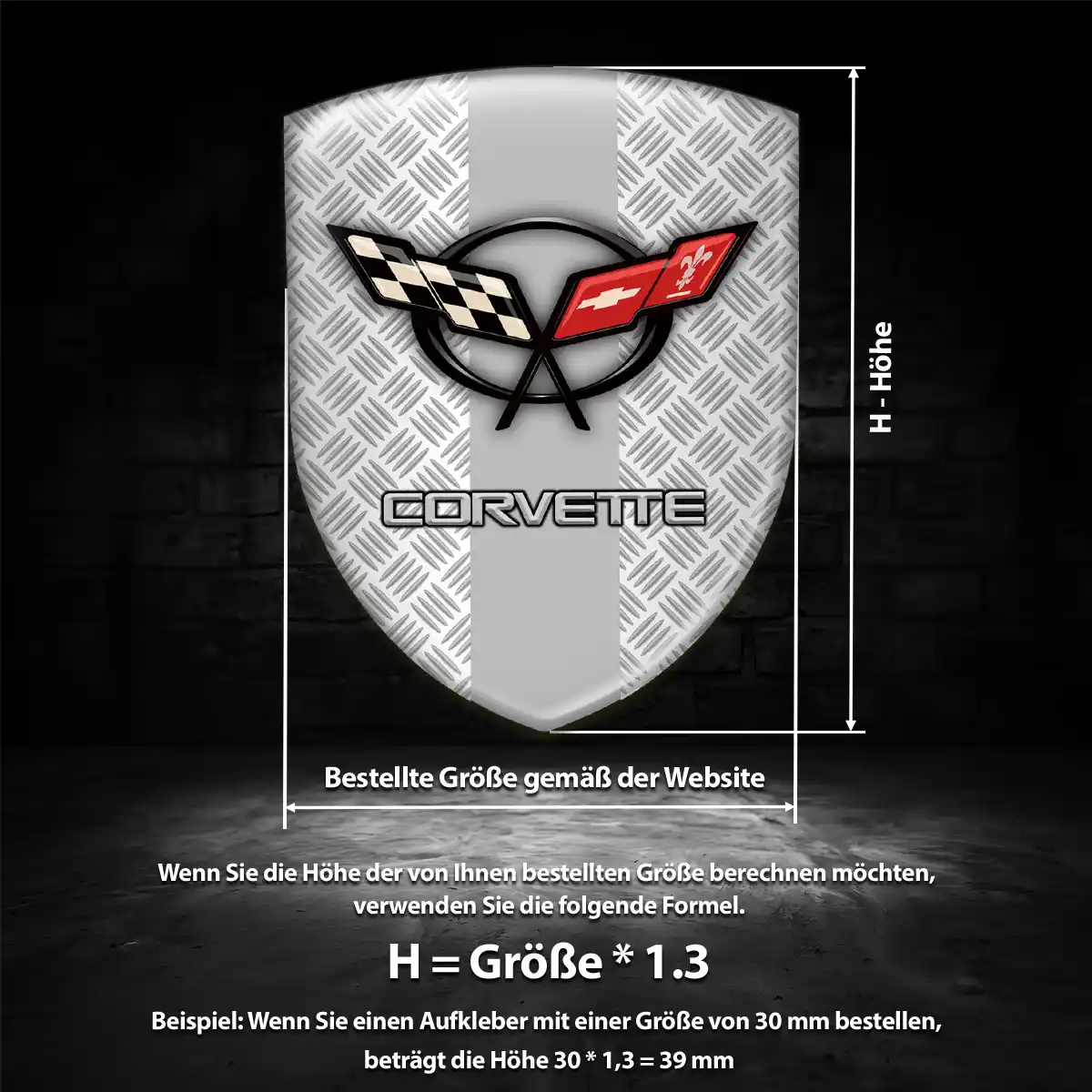 Chevrolet Corvette Aufkleber Wappen Emblem Luxus-Edition