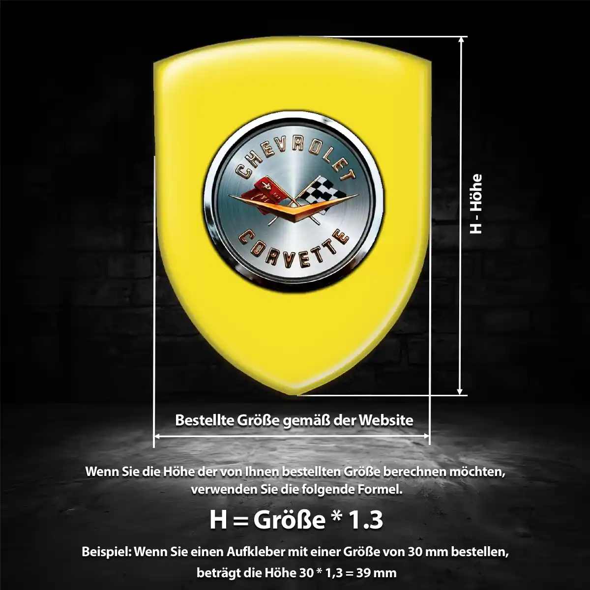 Chevrolet Corvette Aufkleber Wappen Emblem Premium-Edition