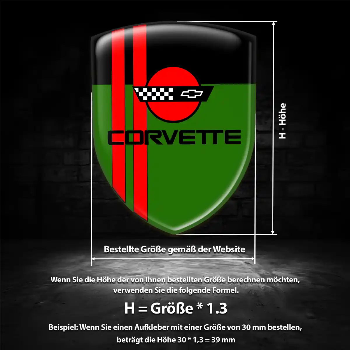 Chevrolet Corvette Aufkleber Wappen Limitierte Auflage