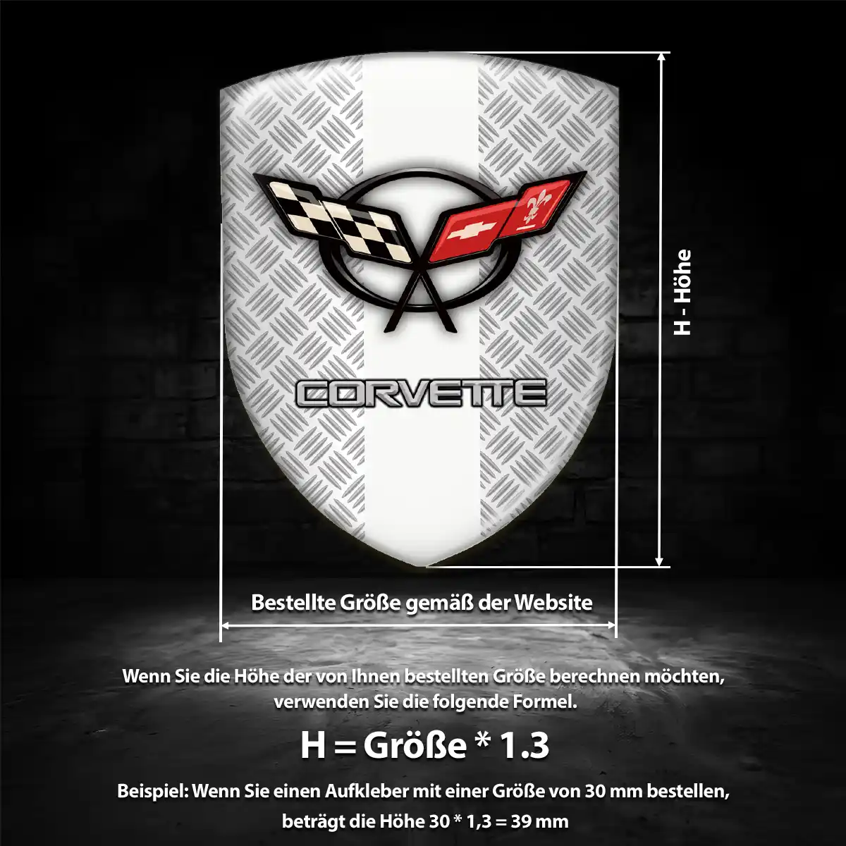 Chevrolet Corvette Aufkleber Wappen Luxus-Edition