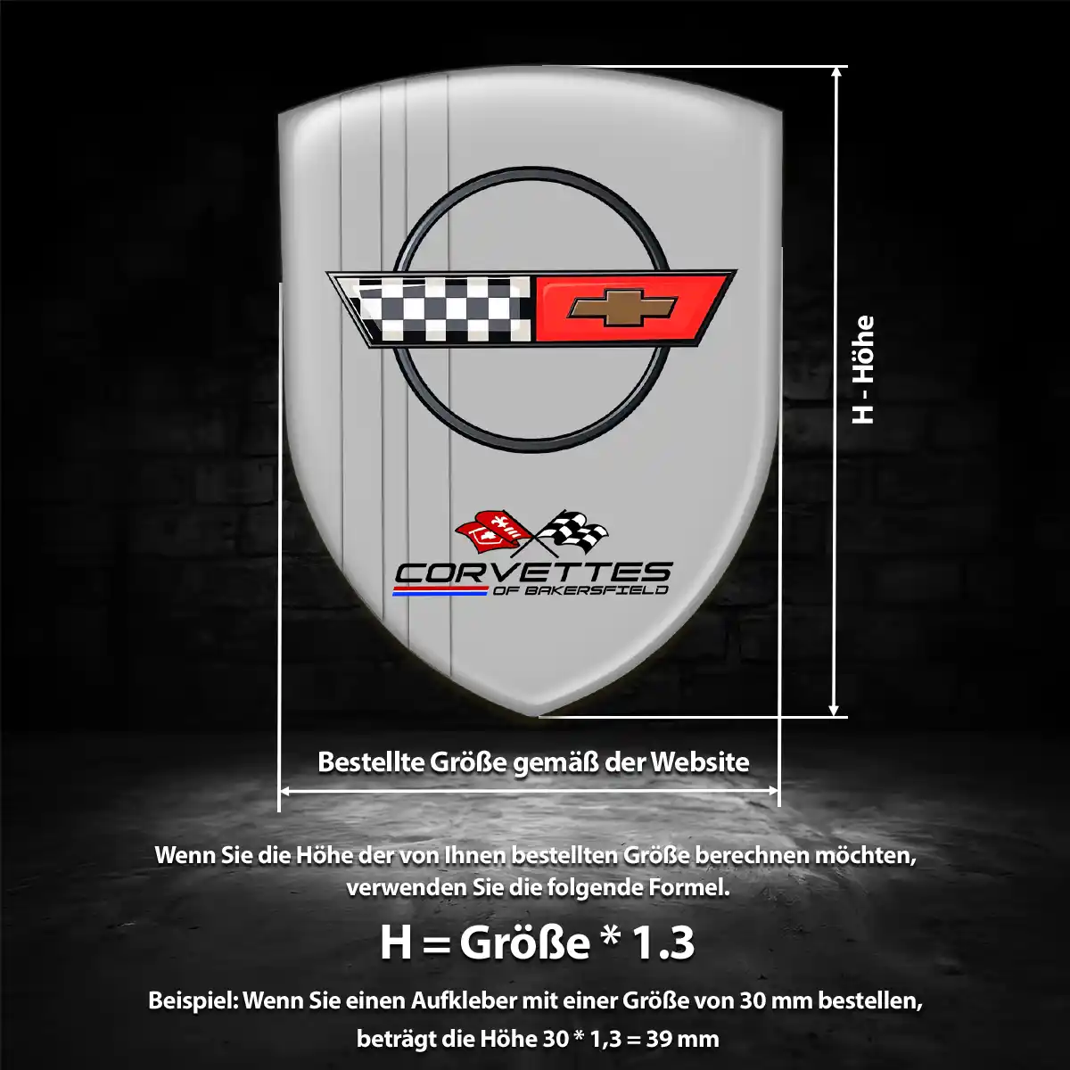 Chevrolet Corvette Aufkleber Wappen Premiumqualität