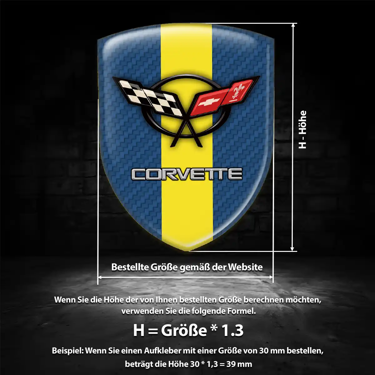 Chevrolet Corvette Emblem Aufkleber Limitierte Auflage