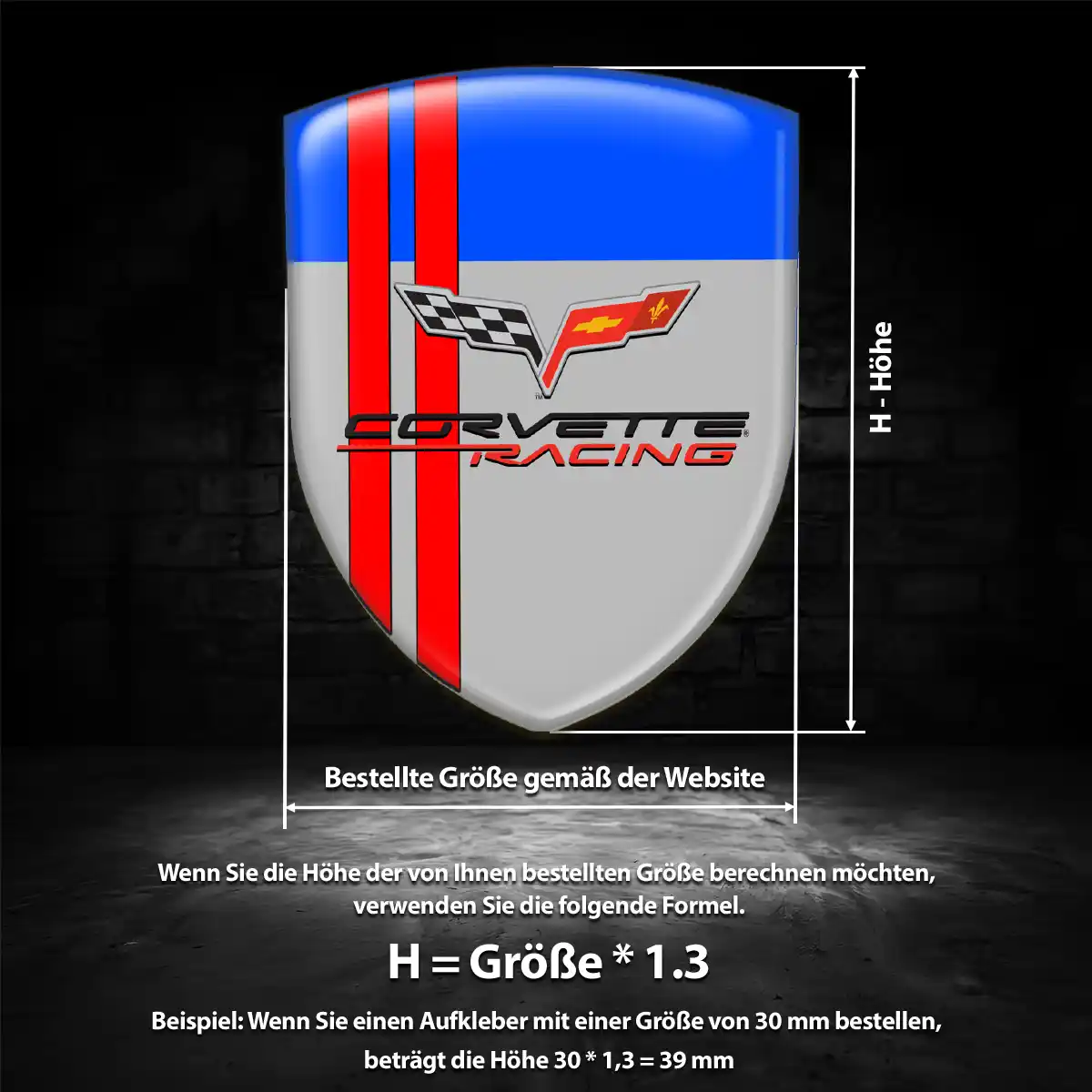 Chevrolet Corvette Emblem Aufkleber Premiumqualität