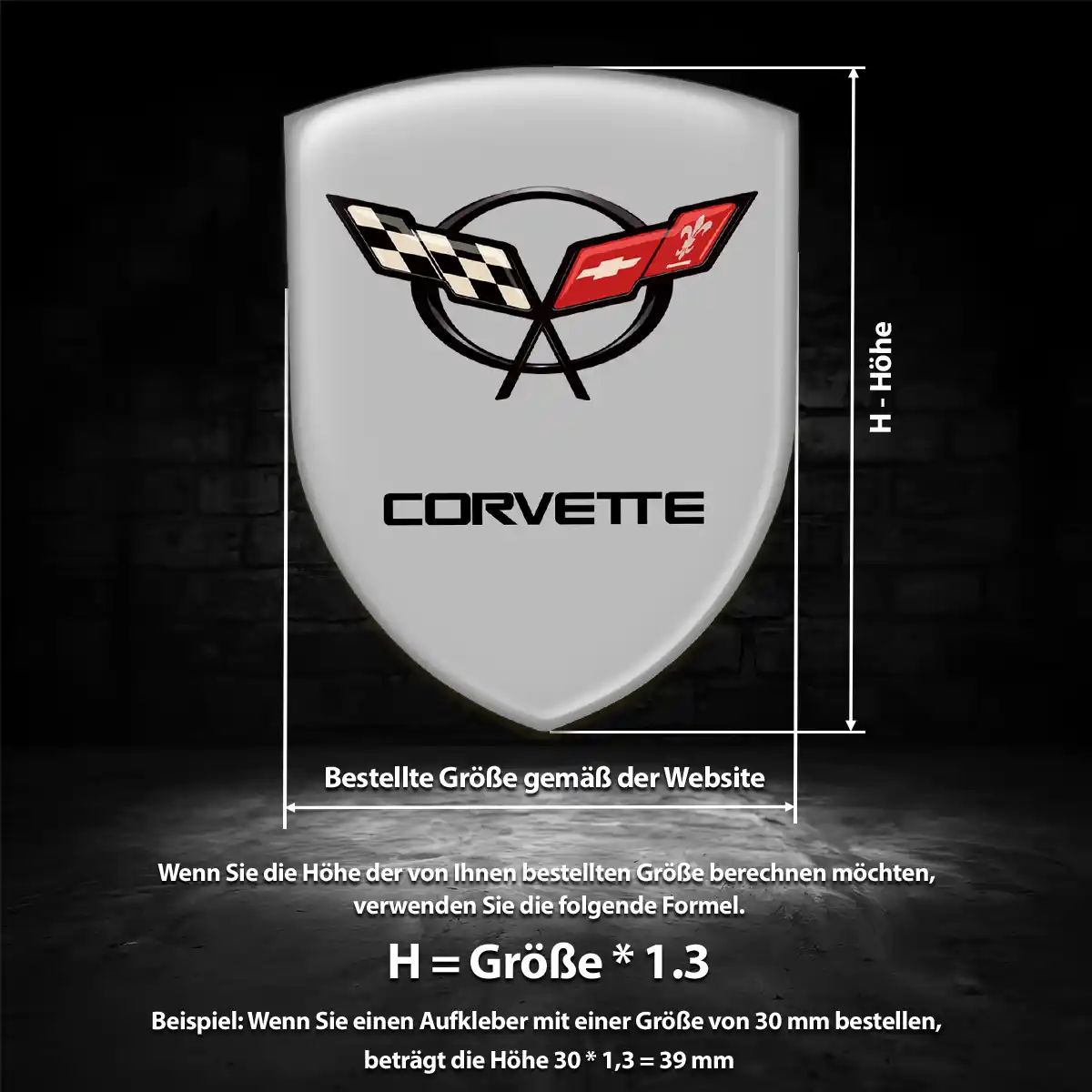 Chevrolet Corvette Emblem Aufkleber Wappen Auto Limitierte Auflage