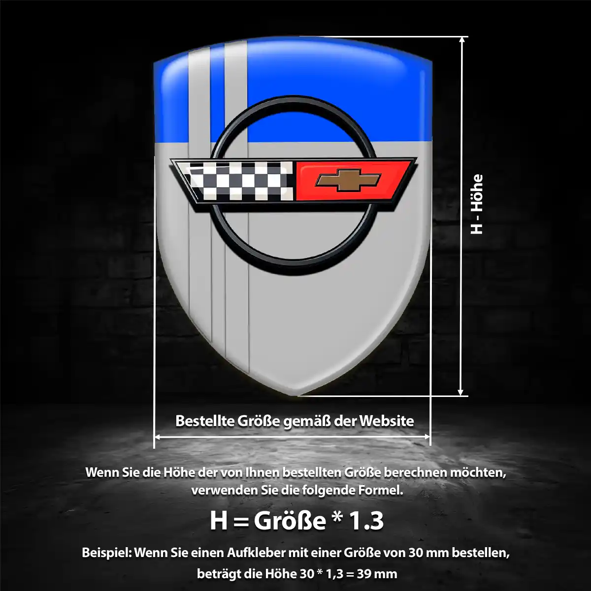 Chevrolet Corvette Emblem Aufkleber Wappen Auto Premium-Edition