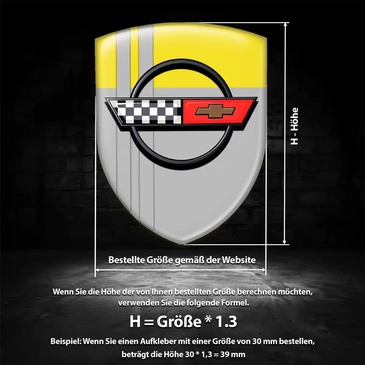 Chevrolet Corvette Emblem Aufkleber Wappen Auto Premiumqualität