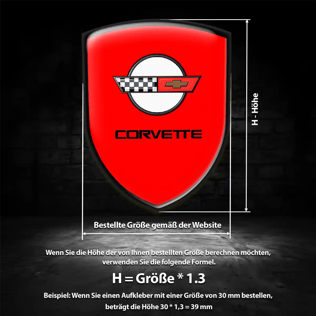 Chevrolet Corvette Emblem Aufkleber Wappen Limitierte Auflage