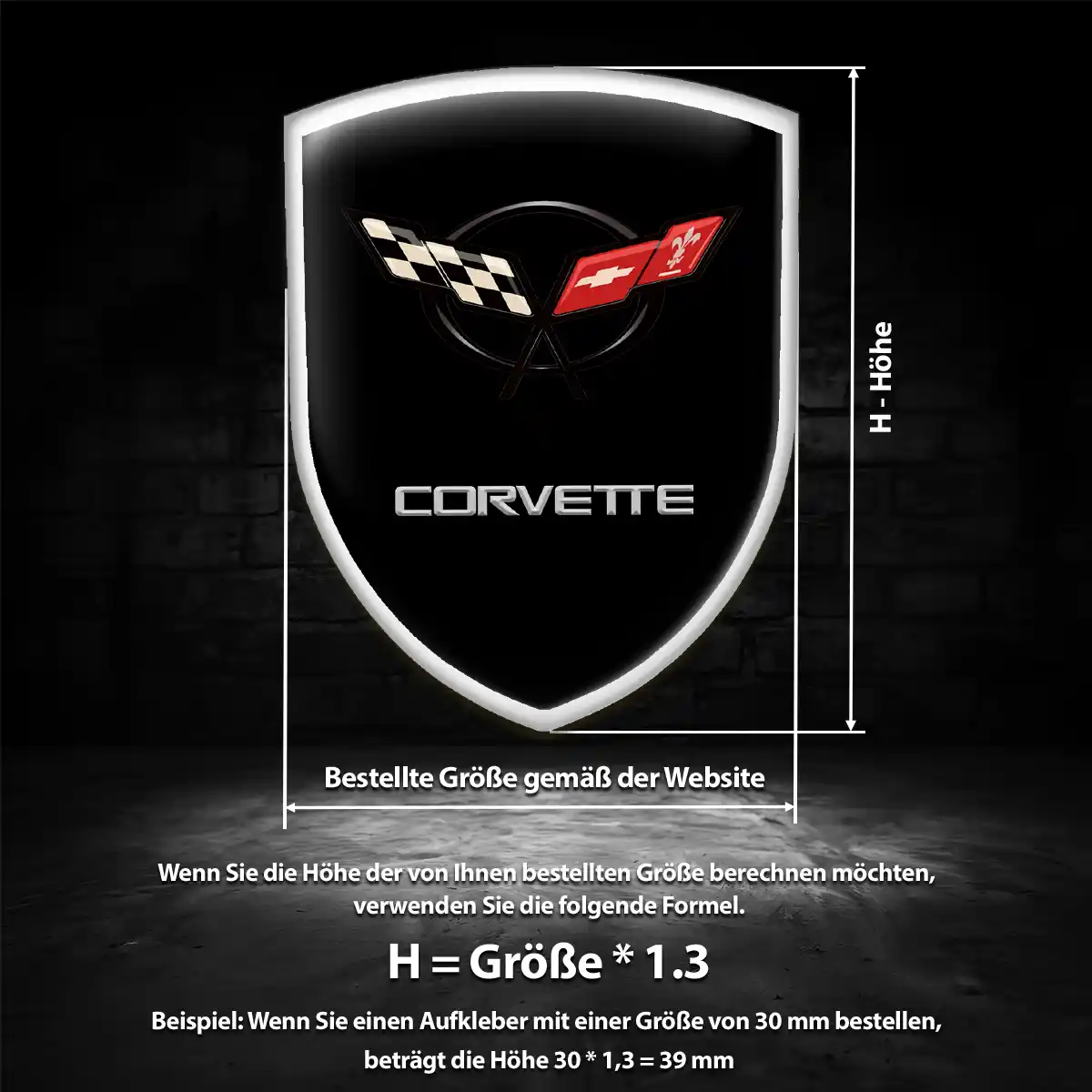 Chevrolet Corvette Emblem Aufkleber Wappen Luxus-Edition
