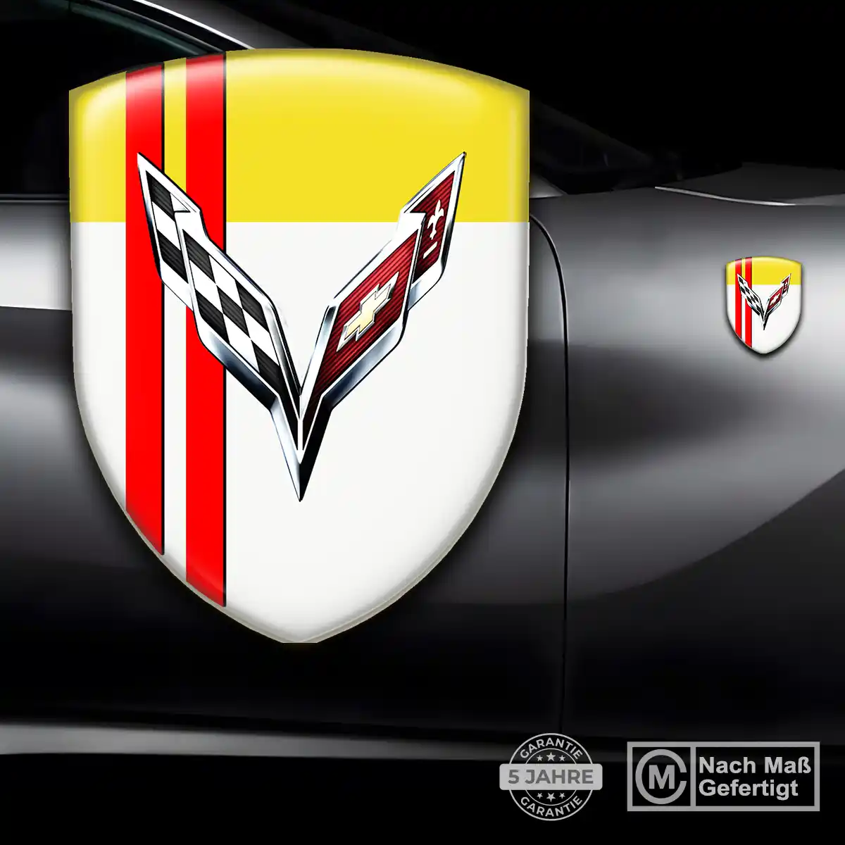 Chevrolet Corvette Emblem Aufkleber Wappen Premium-Edition