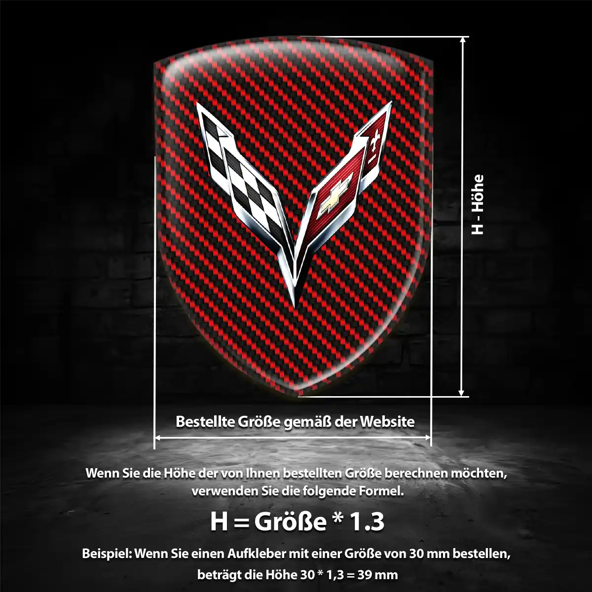 Chevrolet Corvette Emblem Aufkleber Wappen Premiumqualität
