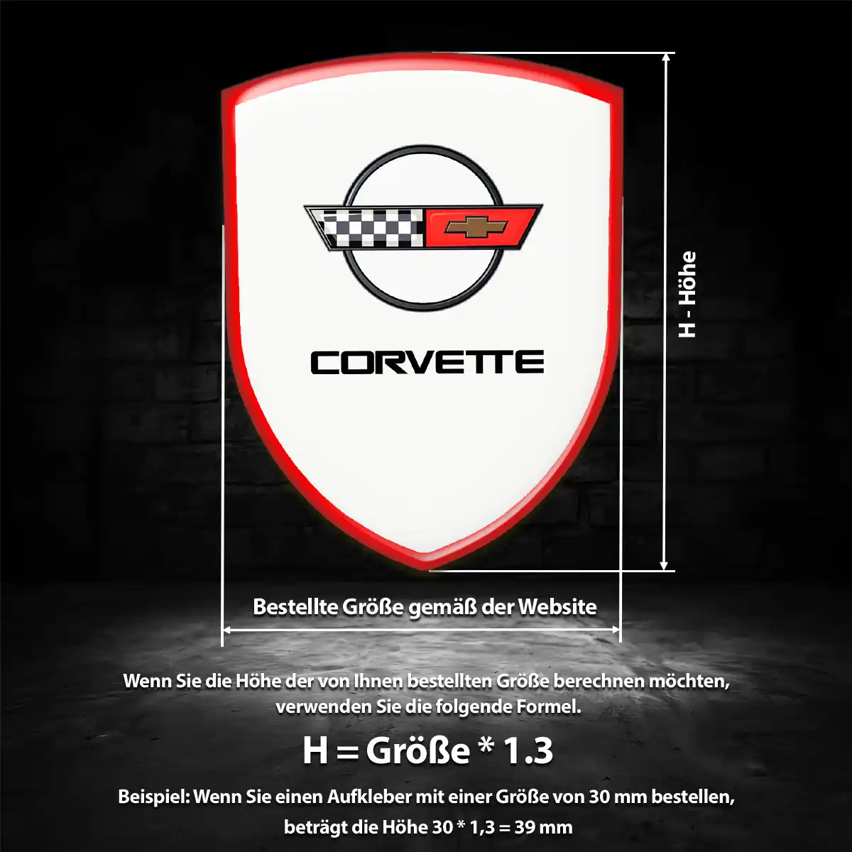 Chevrolet Corvette Emblem Wappen Aufkleber Auto Premiumqualität