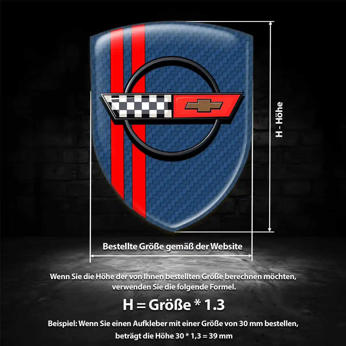 Chevrolet Corvette Emblem Wappen Aufkleber Limitierte Auflage