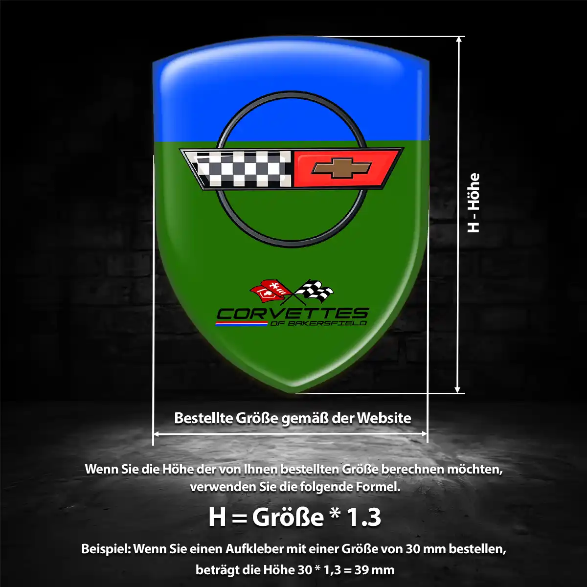 Chevrolet Corvette Emblem Wappen Aufkleber Luxus-Edition