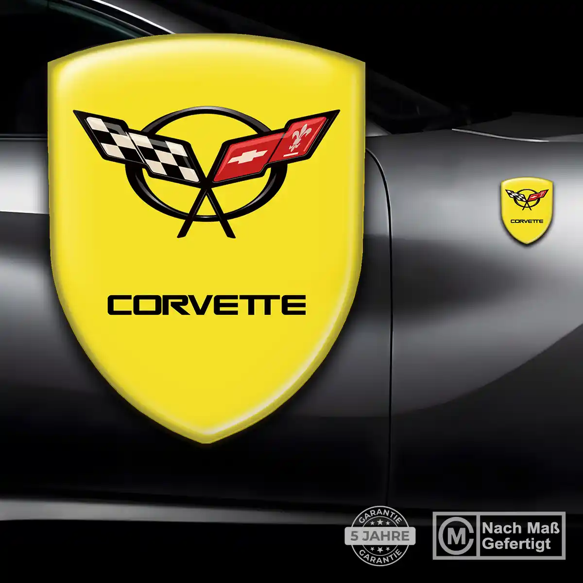 Chevrolet Corvette Emblem Wappen Aufkleber Premium-Edition