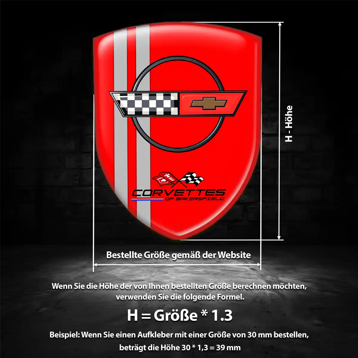 Chevrolet Corvette Emblem Wappen Aufkleber Premiumqualität
