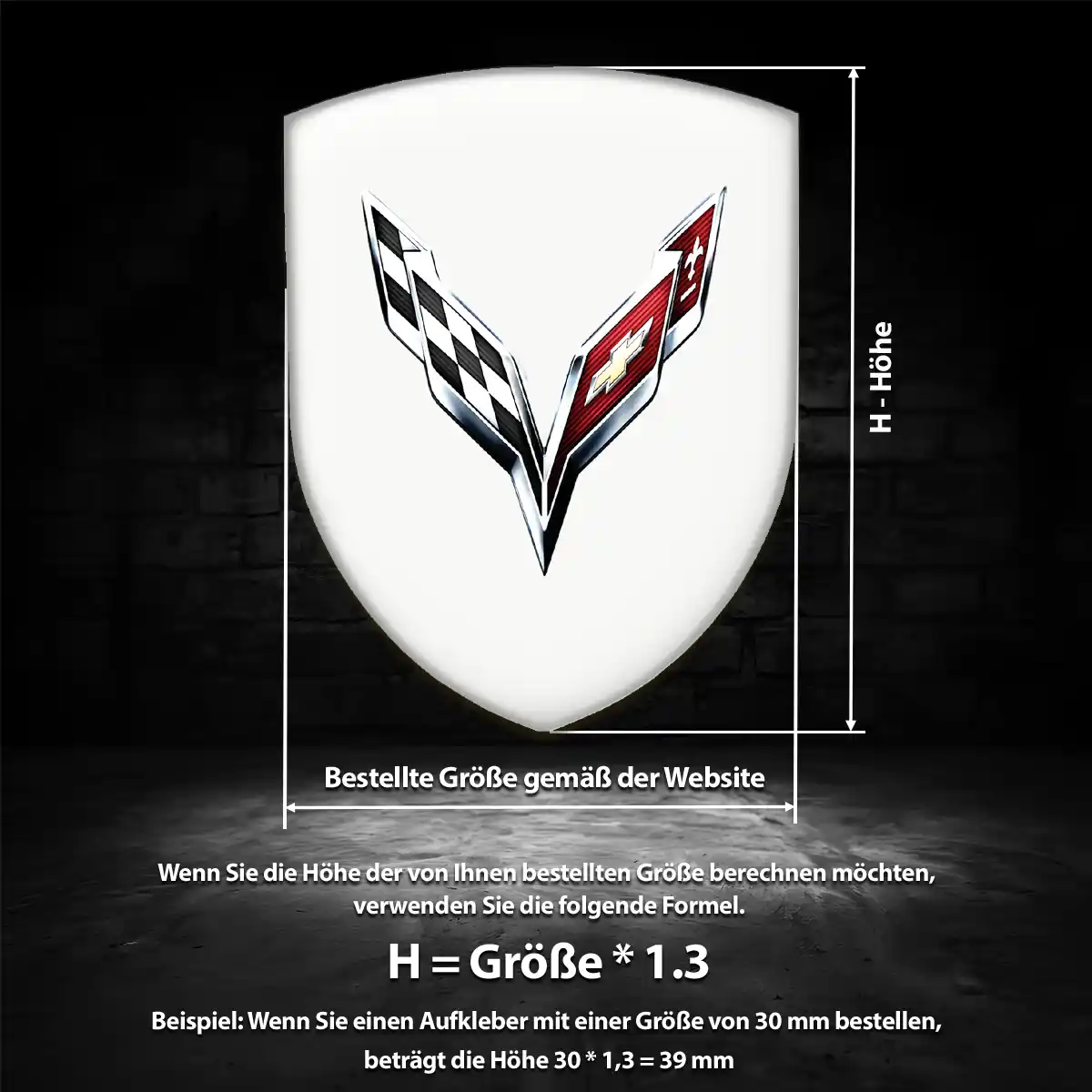 Chevrolet Corvette Emblem Wappen Auto Limitierte Auflage